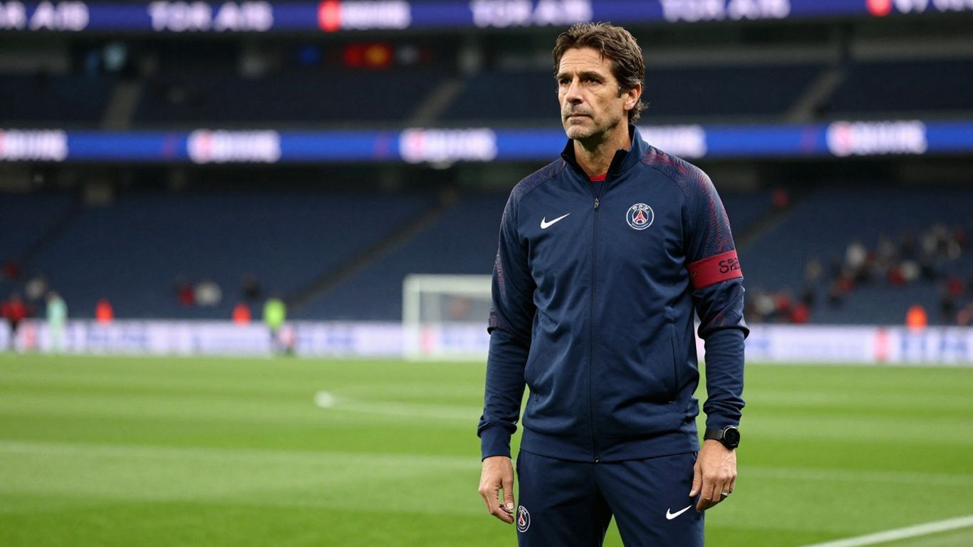 Luis Enrique, entraîneur du PSG, sur le terrain.