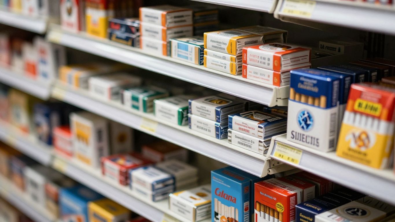 Paquets de cigarettes retirés de la vente.