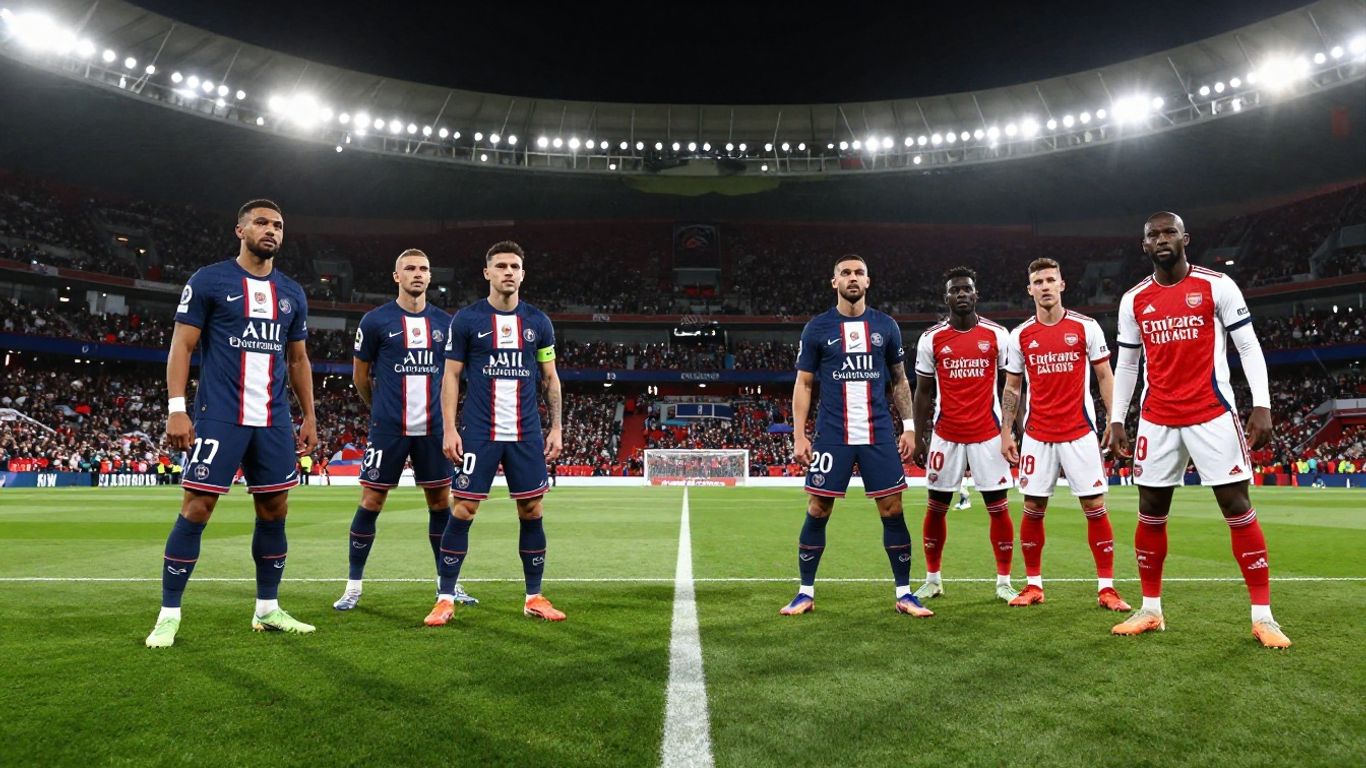 Finale de la Ligue des champions : PSG contre Arsenal sur le terrain.