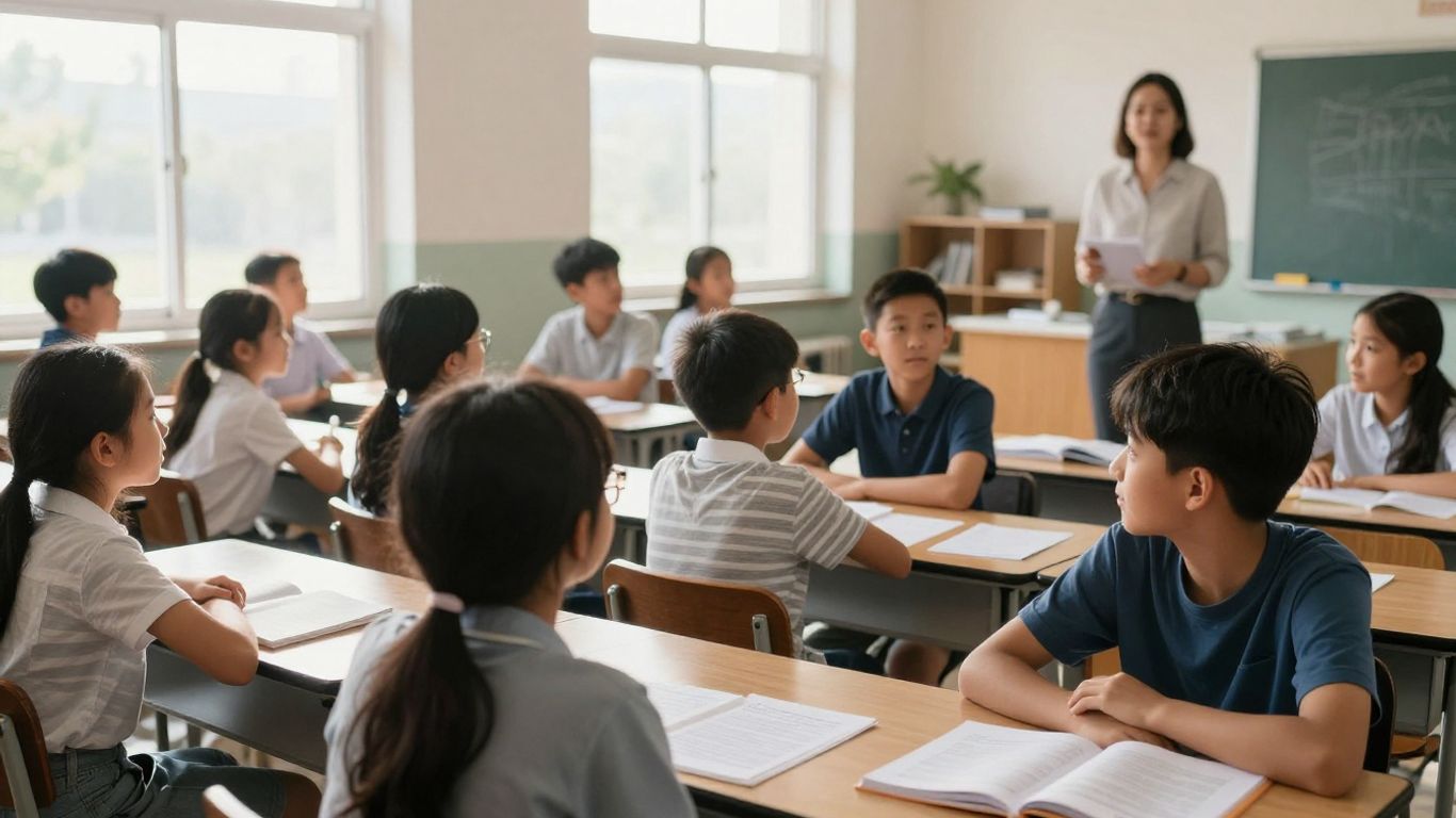 Des élèves en classe apprenant les langues régionales.