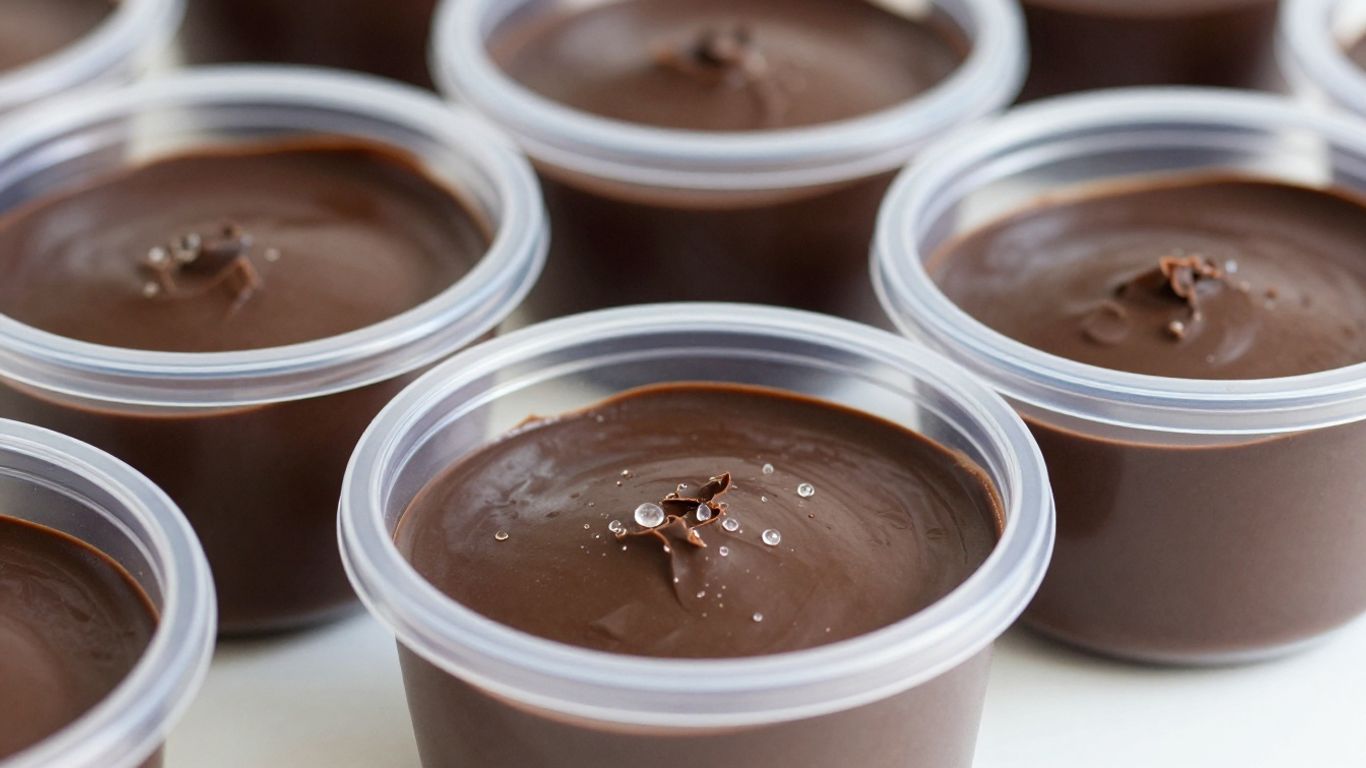 Mousses au chocolat avec des éclats de verre