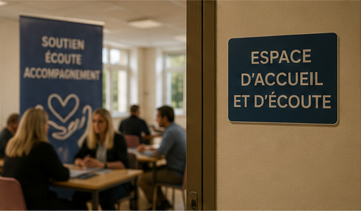 Espace d’accueil et d’écoute mis en place par une commune pour soutenir les familles et les proches