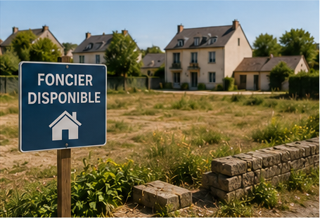 Terrain communal identifié comme foncier disponible pour accueillir un futur programme de logements