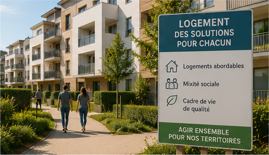 Résidence récente proposant des logements accessibles dans un quartier aménagé par une collectivité