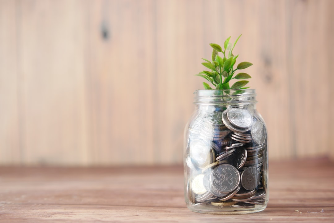Pièces et plante illustrant une épargne constituée pour un enfant
