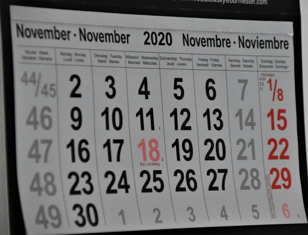 Calendrier de novembre, changements du 1er novembre 2026