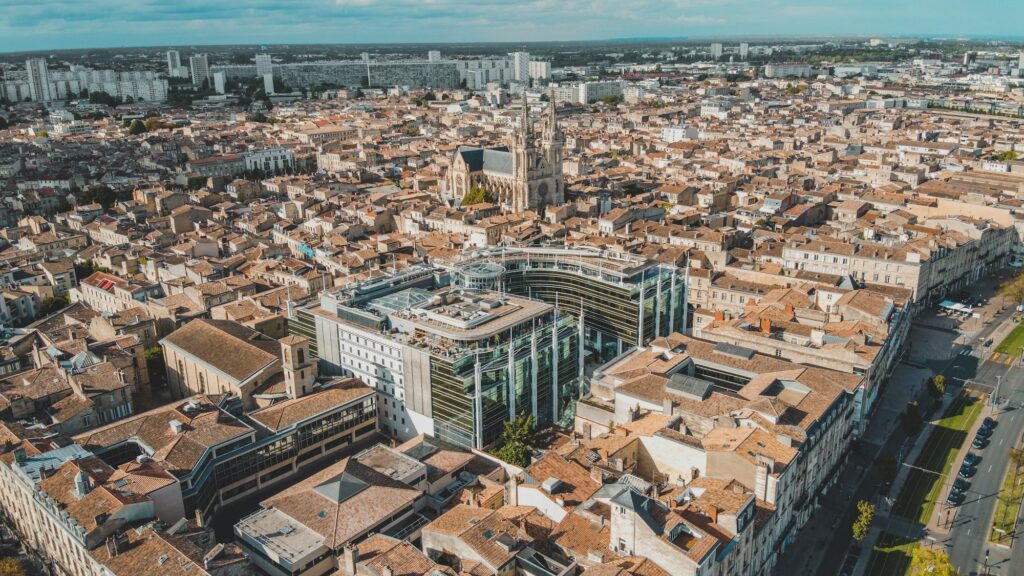 Vue aérienne du centre de Bordeaux