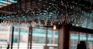Visiter la Cité du Vin : verres à vin suspendus